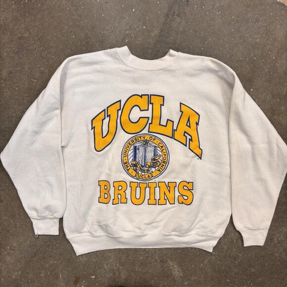 Vintage Other - UCLA Vintage 90s Crewneck White And Yellow Tultex Mens Medium Heavyweight USA